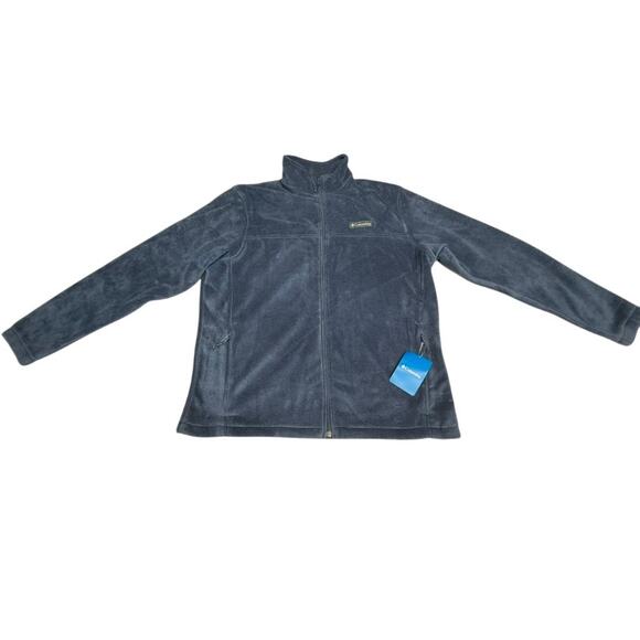 NWT!! "COLUMBIA" Men's Navy Blue Zip Up Fleece SZ L Lightweight MSRP-65.00 - Picture 1 of 9